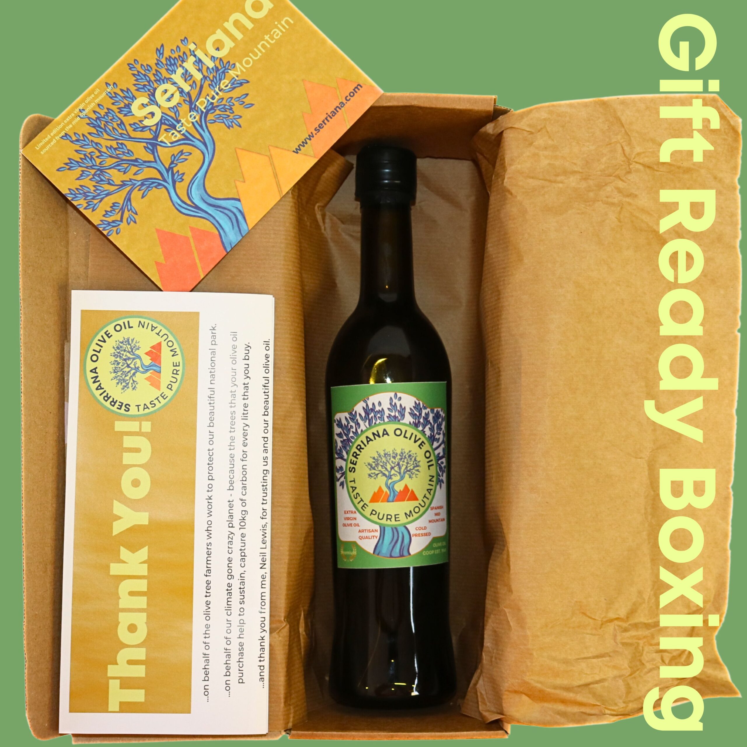 Serriana Olive Oil - 500ml glass bottle in artisan gift box